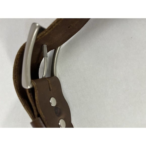 Parker‎ Clay Belt Brown Silver Buckle Approximately 40" Long - Picture 2 of 7